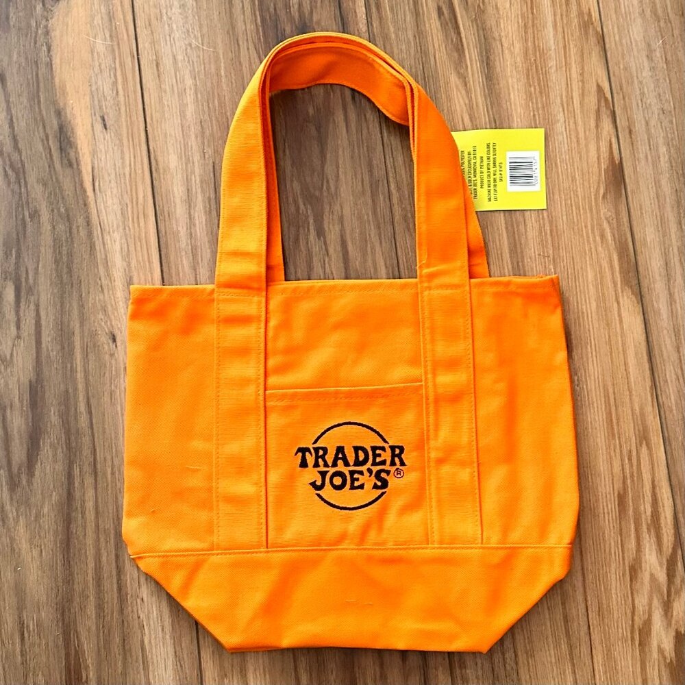 Trader Joe's Halloween Trick or Treat Collection Mini Tote Bag- orange
